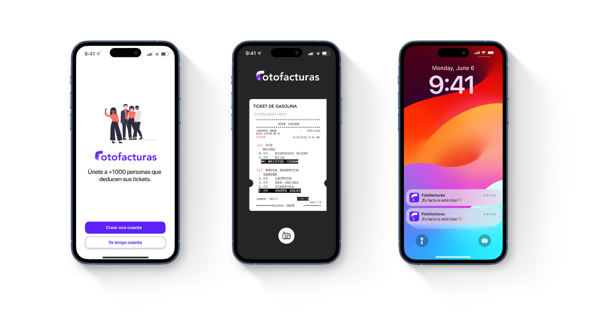 Pantalla de onboarding de Fotofacturas